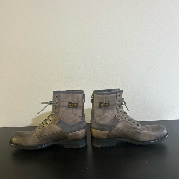 G-Star Grey Leather Boots - Picture 2 of 6